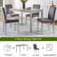 Ensemble de table de salle à manger 5 pièces avec table rectangulaire et chaises rembourrées, avec décoration en cristal pour une expérience culinaire élégante