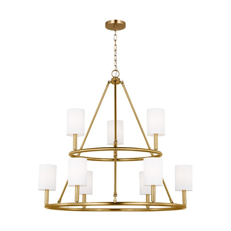 Egmont 9-Light Extra Large Chandelier, Satin Brass