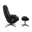 Fauteuil d'appoint pivotant noir avec repose-pieds