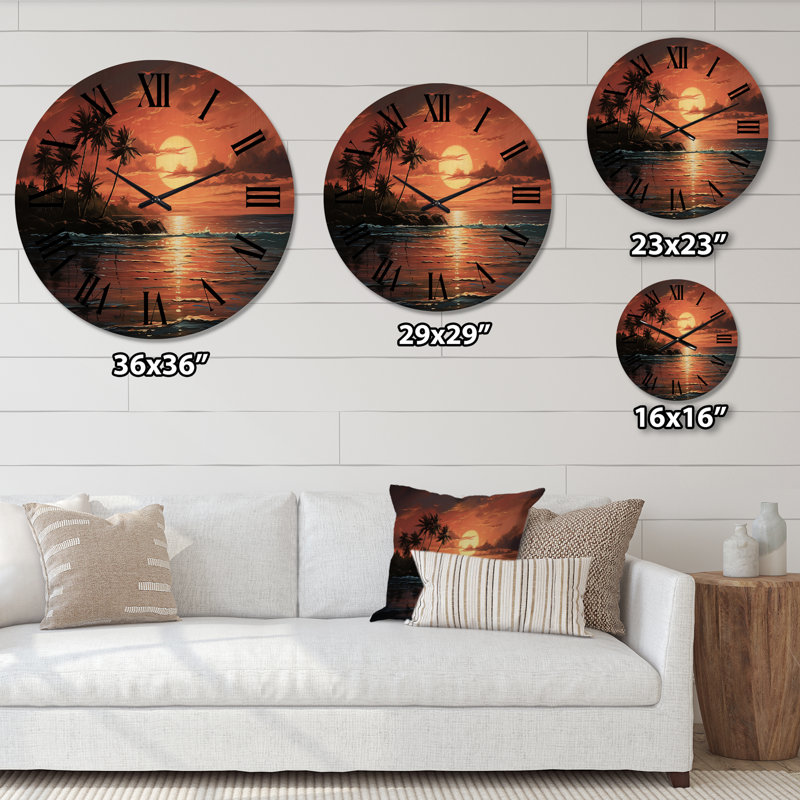 Horloge murale en bois massif Riccardo, Très grand