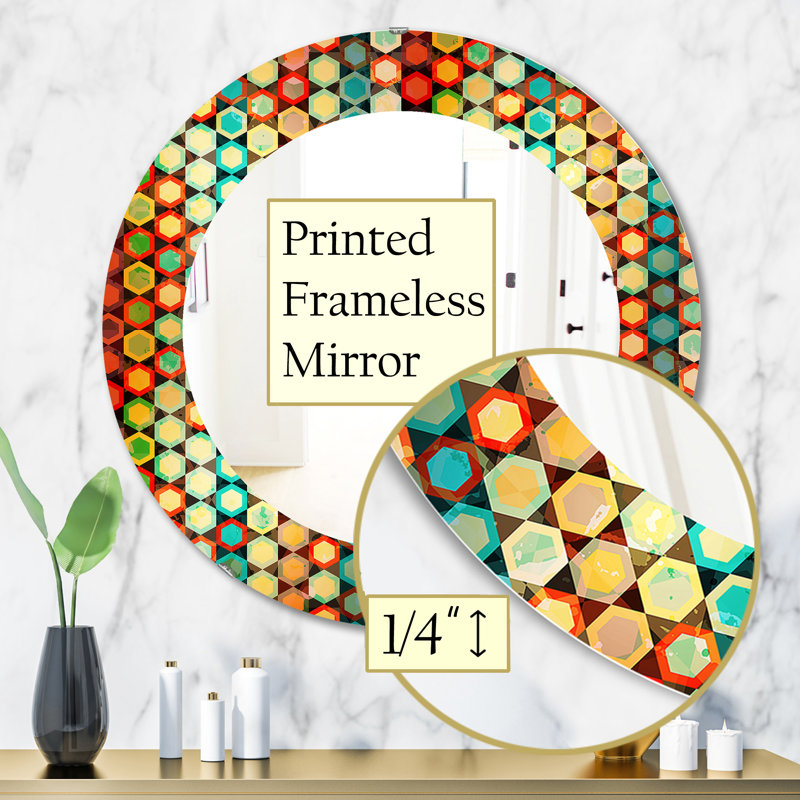 Miroir de coiffeuse Honeycomb, H 31,5 po x l po, Géométrique, Multi-couleur