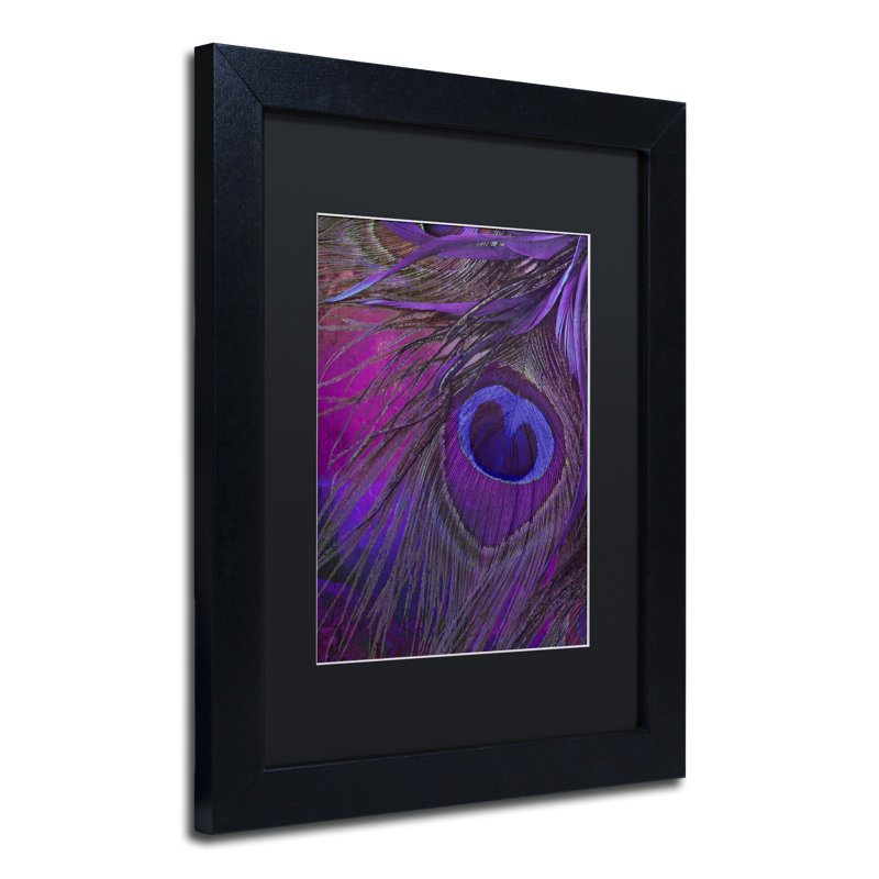 «Peacock Candy IV» par Jadaya, impression encadrée, H 14 po x l 11 po x P 0,5 po, Noir