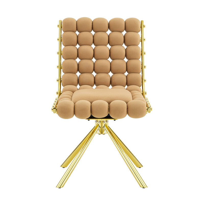 Ensemble de 2 chaises d'appoint Modern, Brun, doré