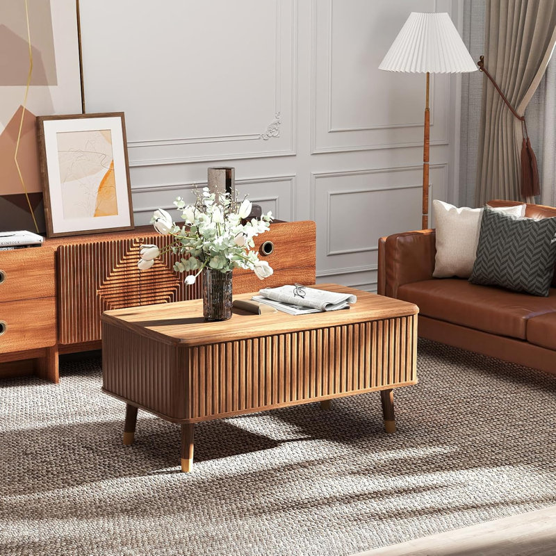 Table basse à plateau relevable avec rangement