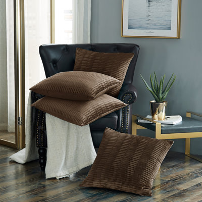 Velvet Pleated Throw Pillow Cover