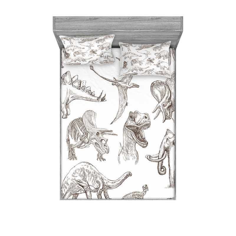 Drap-housse et coussin décoratif Ambesonne, Ensemble de draps pour grand lit + 5 pièces suppl