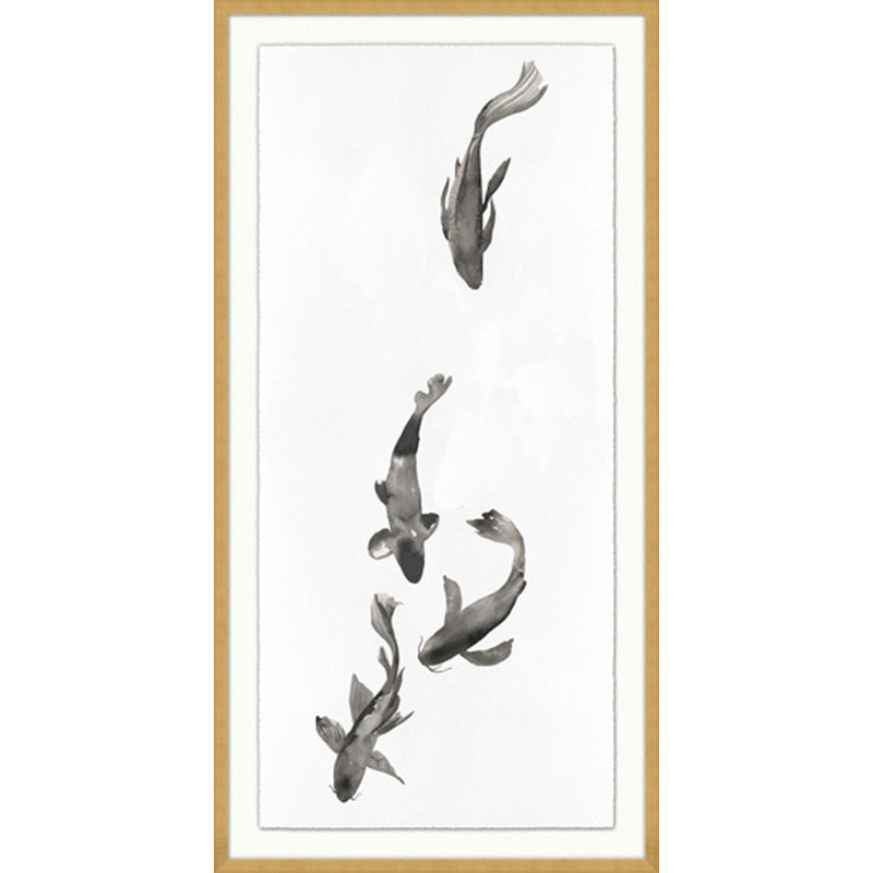 Koi courant 2 par Lillian August - Shadowbox sur papier