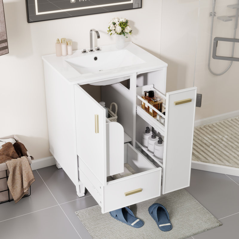 Meuble-lavabo 24 po avec lavabo, Blanc