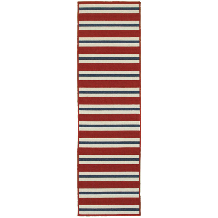 Deltana Striped Power Loomed Indoor / Outdoor Rug