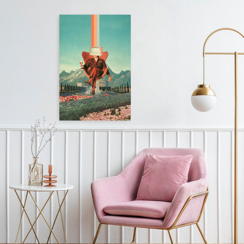 Art contemporain contemporain rétro surréel, H 24 po x l 16 po