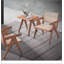 Fauteuil d'appoint beige et naturel