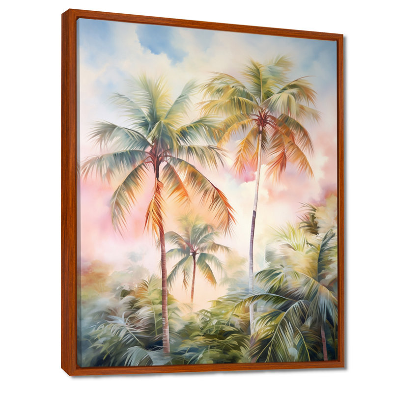 Décoration murale Lindamere Palm Trees Romantic Sunset III - Palmiers et palmiers, H 32 po x l 16 po x P 1 po