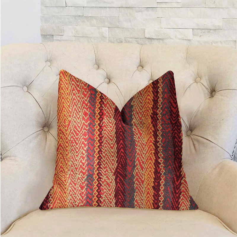 Oreiller Cosmo Luxury, 20 po x 36 po, Crème / rouge, Coussin lombaire