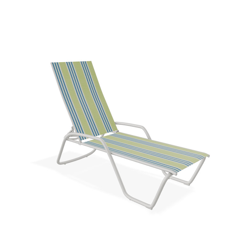 Outdoor Rust-Resistant Metal Chaise Lounge, Textured Snow, Natural