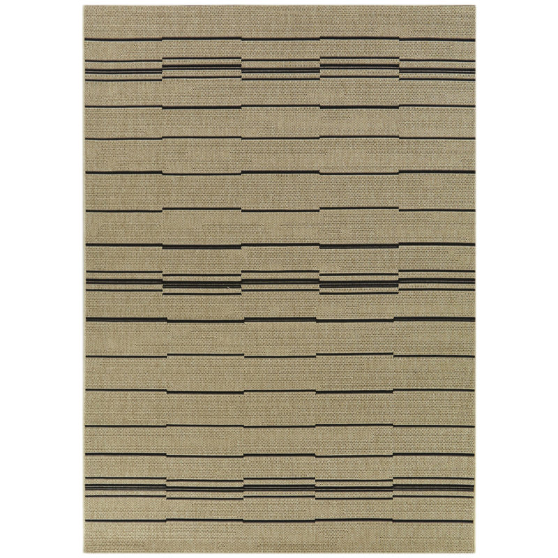 Tapis rayé intérieur / extérieur Veda, Rectangle 7 pi 10 po x 10 pi