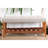 Gray Fabric Bench With Oak - 40" Seat 16" Depth 18" Height Cozy & Functional Design Wood Legs 28 Lb Package Weight-1499635408