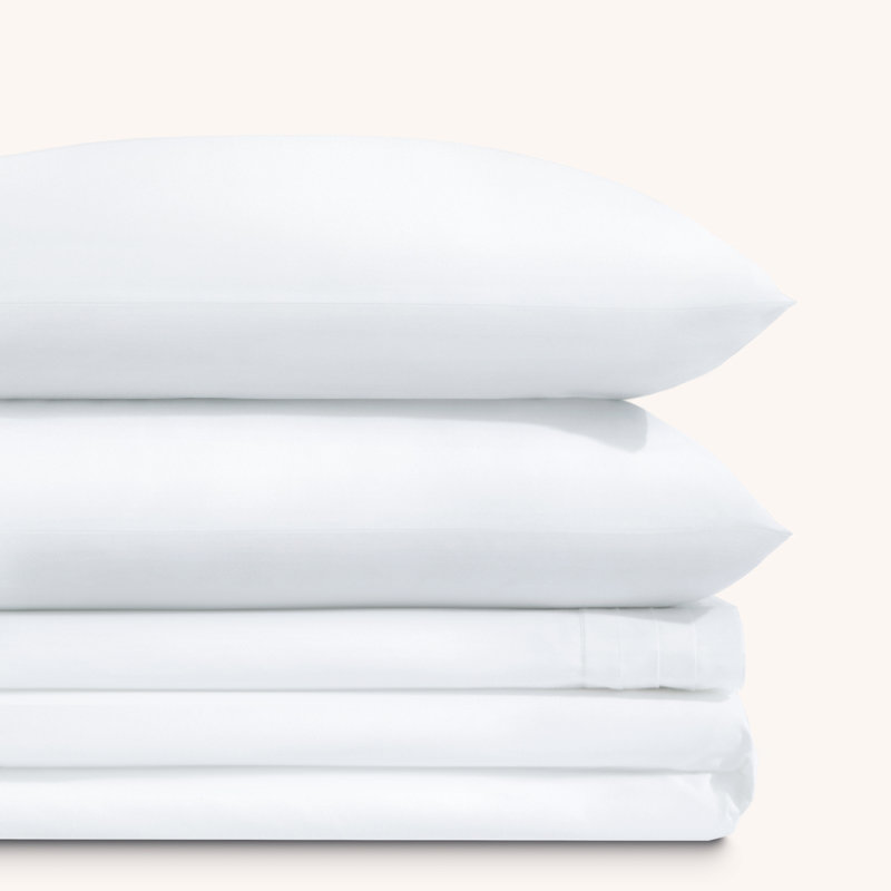 Ensemble de draps pour très grand lit, draps 100% coton peigné, draps extra doux et respirants pour lit très grand avec poche profonde de 15 po, draps de luxe plissés 4 pièces pour hôtel (très grand, blanc)