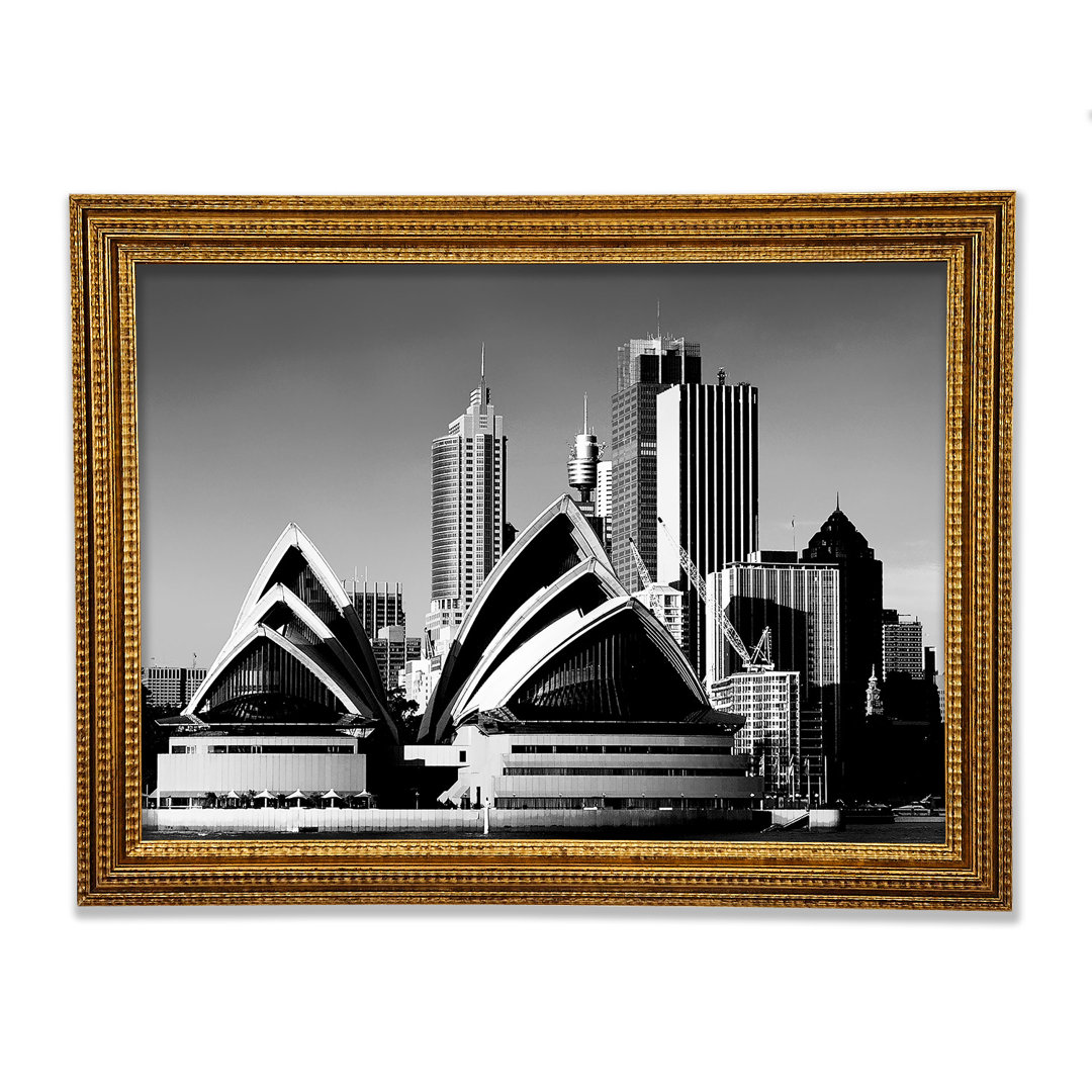 Sydney Opera House B N W - Einzelne Bilderrahmen Kunstdrucke