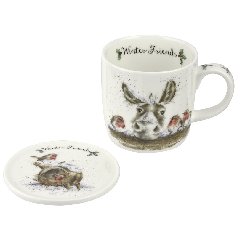 Classic Wrendale Designs,  Winter Friends Mug & Coaster