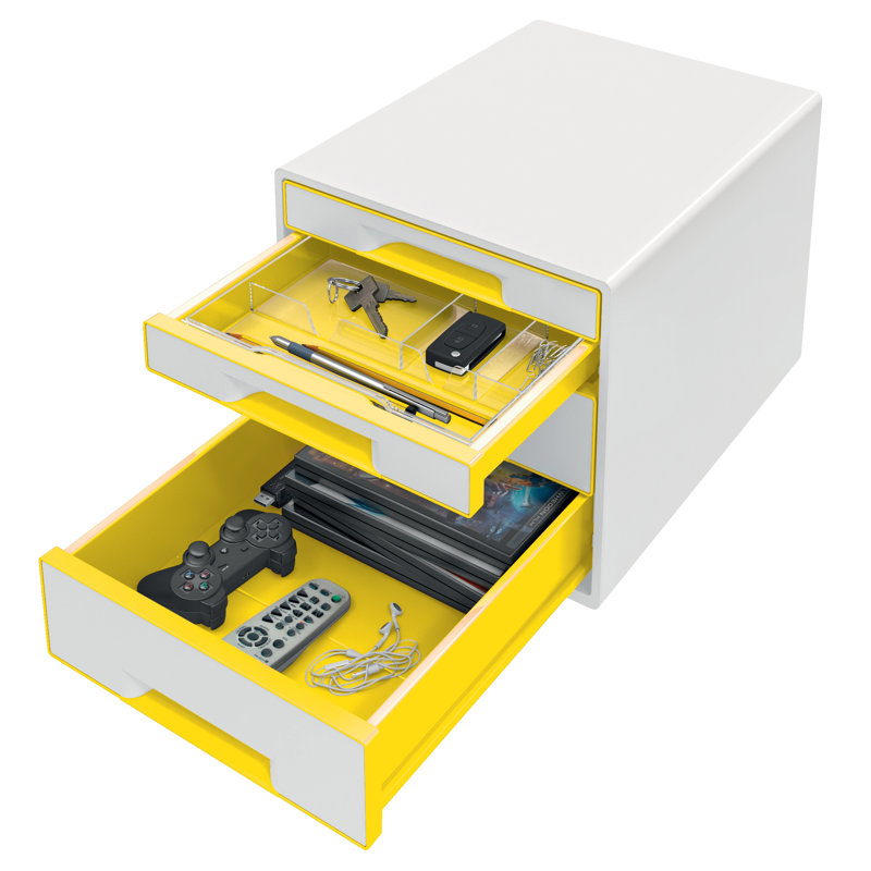 Wow Plastic Paper Organiser, White/Yellow