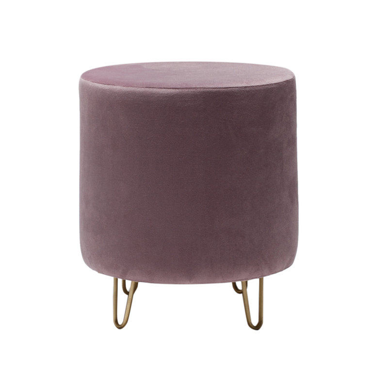 Repose-pieds rond de 15,7 po Pelluri, Lilas 100% polyester
