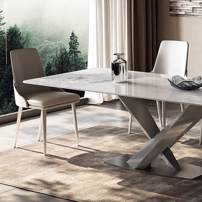 Minimalist Italian rectangular dining table, 29.53"H x 63"L x 31.5"W