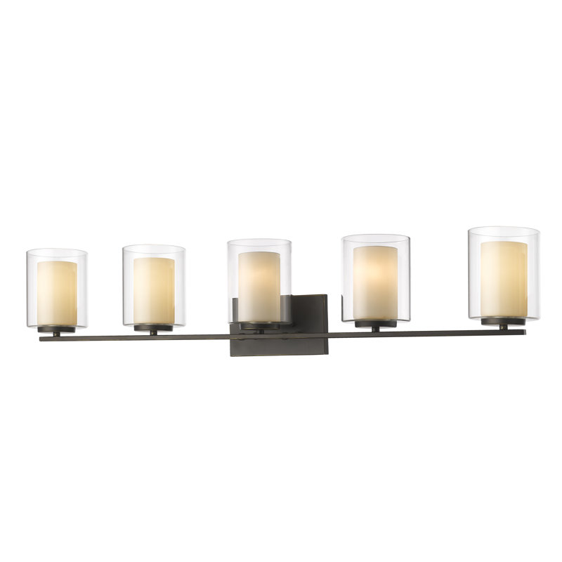Éclairage pour salle de bain à intensité variable 5 lumières Arie, Bronze vieilli