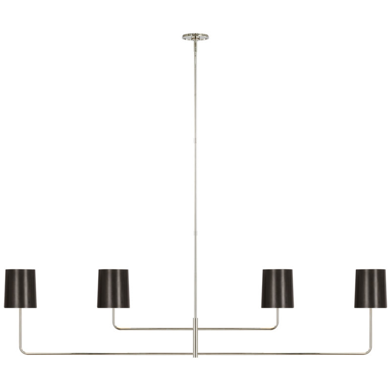 Go Lightly 4 - Light Chandelier, Black, Polished Nickel