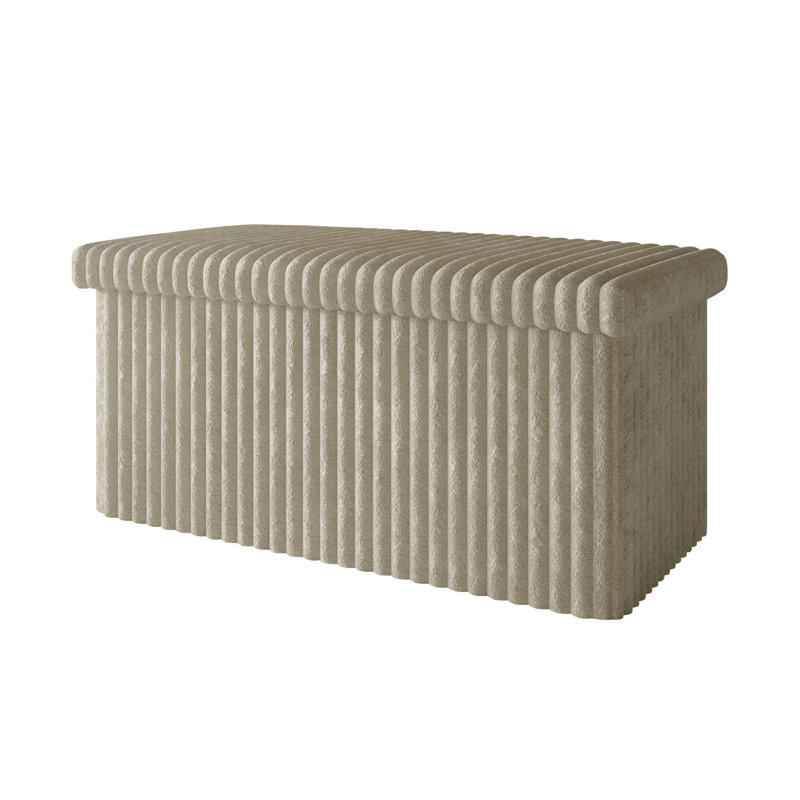 Banc de rangement pliable rembourré 30 po Northallert (ensemble de 2), Beige