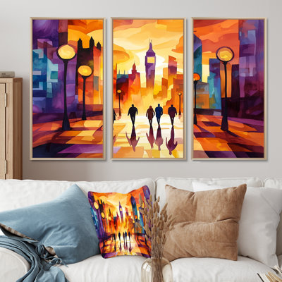 «London's Sunset City Views I - City London», ensemble de reproduction d'art mural