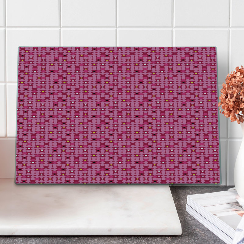 Ambesonne Geometric Cutting Board Large Size Modern Feminine Rounds Raspberry Pink