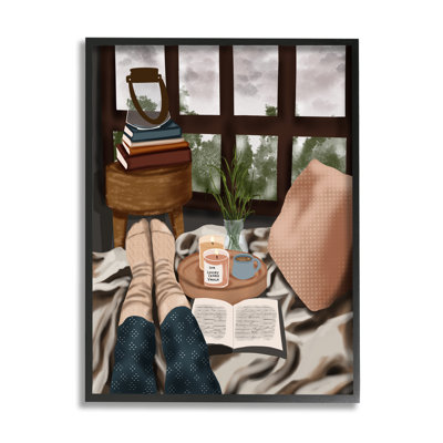 «Relaxing Reading in Bed» par Saba Rauf, reproduction d'art sur toile