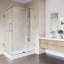 Cabine de douche à charnière sans cadre avec verre transparent 3/8 et base Pacifica l 36 po x P 48 po x H 79 po-460889862-460889865