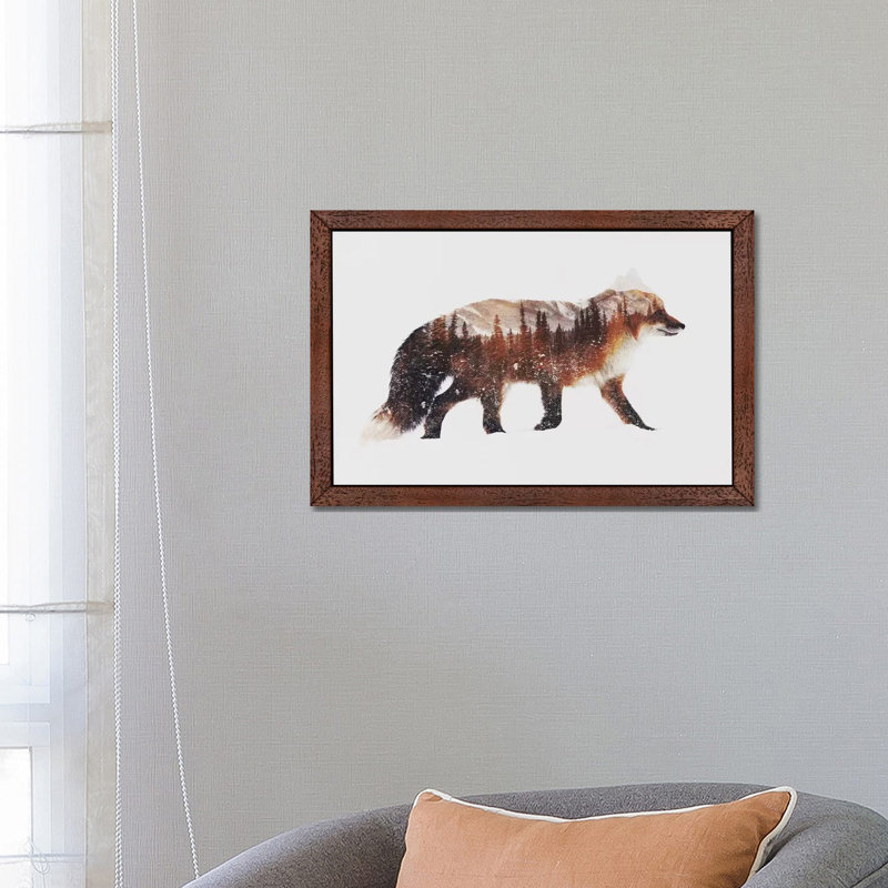 Arctic Red Fox by Andreas Lie - Floater Frame Print on Canvas, 101.6 cm H x 66.04 cm W, Brown Framed
