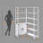 6-Tier Corner Bookshelf, Vintage Industrial Corner Bookshelf With Storage Cabinet, Bookcase, Large Book Shelf With Metal Frame, Vintage Bookshelves For Living Room Home Office Kitchen (39.37"D X 31.49"W X 70.86"H)