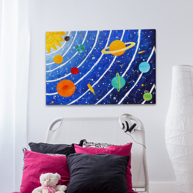 Detrick Solar System Blue by Nicola Joyner - Wrapped Canvas Painting, 30cm H x 45cm W