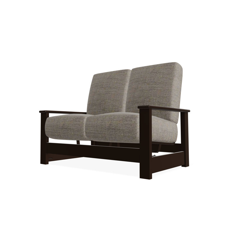Causeuse à deux places avec siège en polymère Leeward, Tissage uni cendre coulée Sunbrella®, Kona