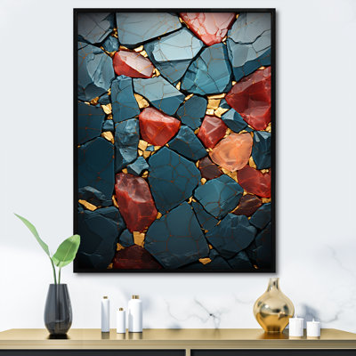 Mosaïque de pierre rouge - décoration murale en marbre