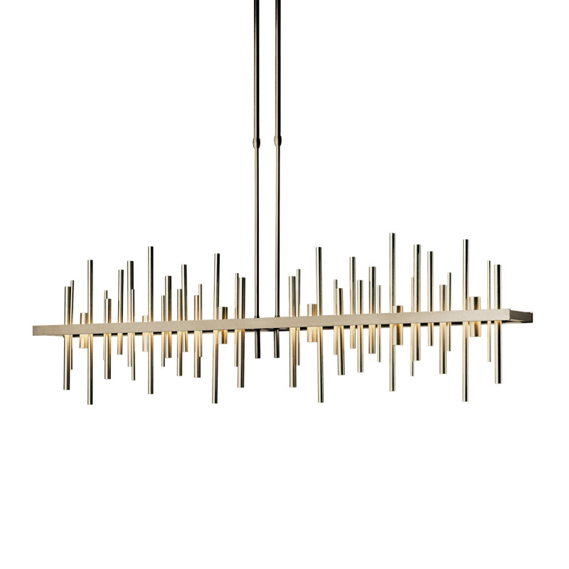Cityscape 1 - Light Kitchen Island Linear LED Pendant, Soft Gold, Vintage Platinum
