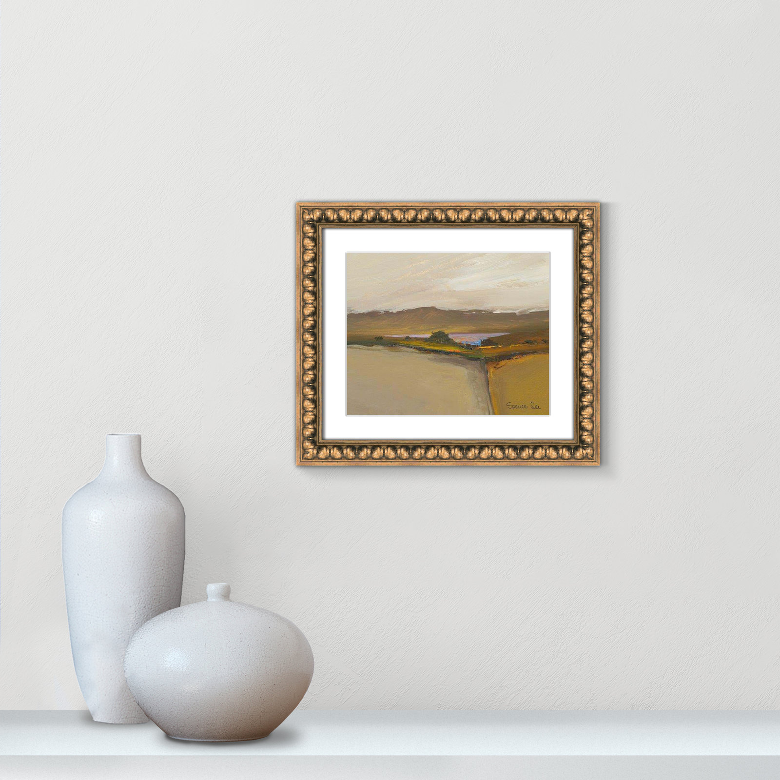 Heaven and Earth IV Print, Gold Framed, 14" H x 16" W x 0.75" D