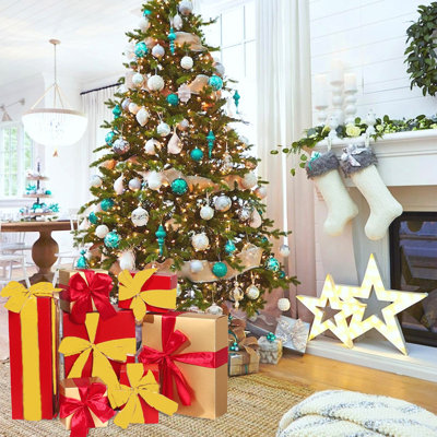 Christmas Decorations Gift Boxes Gift Boxes Under The Christmas Tree Scene Decoration Props Year Window Decorations Dtacked Head