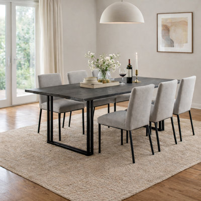 Barson Solid Wood Dining Table - Gray