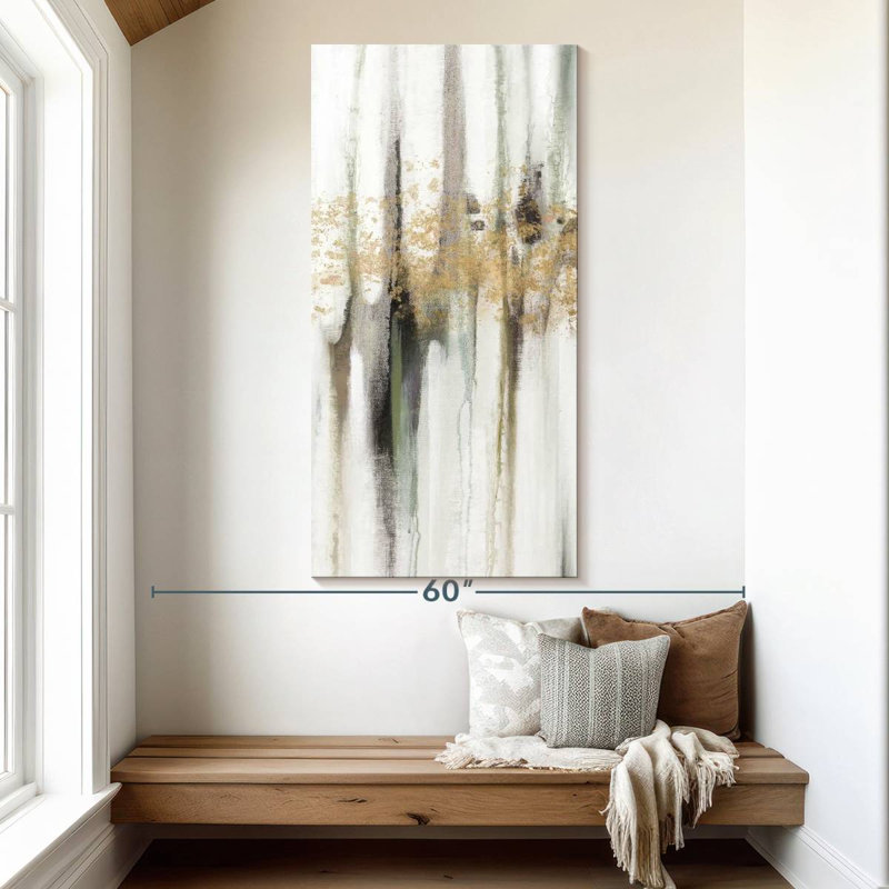 Falling Gold Leaf I, 54" H x 27" W