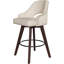 Ensemble de 2 tabourets de bar modernes pivotants en cuir synthétique avec pieds en bois massif, blanc