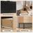 Bamboo Wood 6 Drawer 46.3" W Double Dresser-1304986951