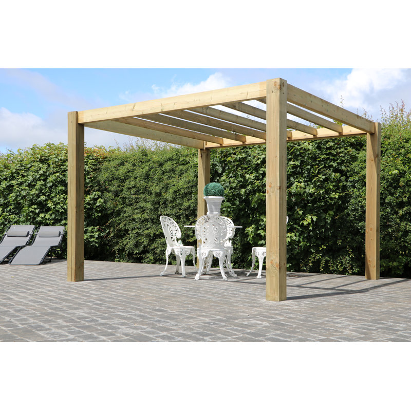 The Cube Garden Solid Wood Pergola, 210cm H x 250cm W x 250cm D