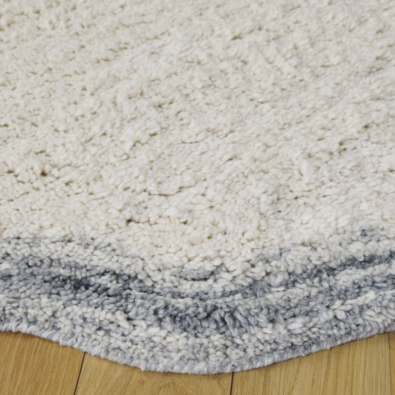 Farhadbek Hand Tufted Wool Pile Solid Color Rug, Round 6'