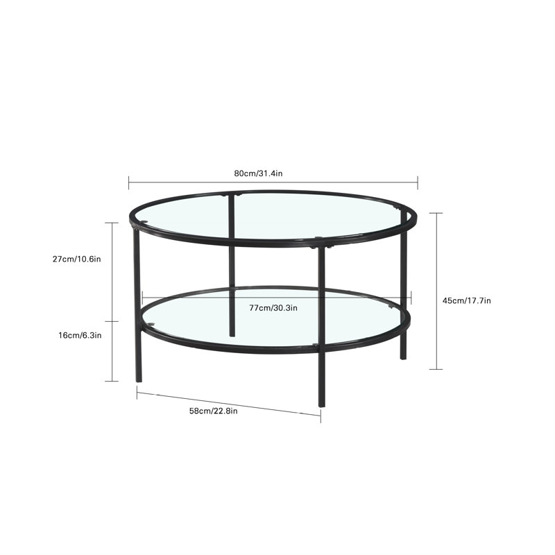 Table basse Runo, Noir