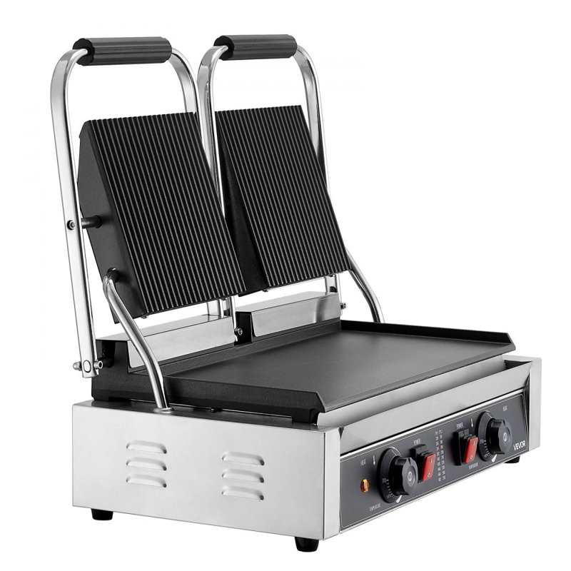 Commercial Panini Press Grill Electric Sandwich Maker Griddle Plate 19x9in