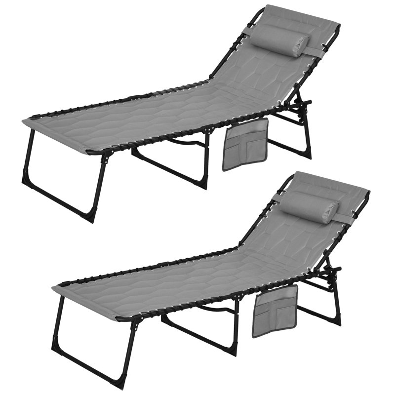 Fauteuil de bronzage d'extérieur, Gris
